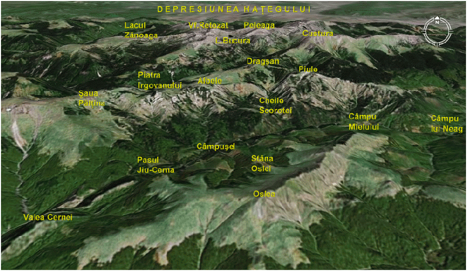 Satelitenbild Valea Jiului de vest